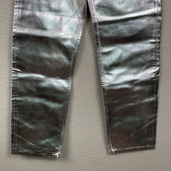 NWT Zara The Boy Boy Fit In Silver Jeans Metallic Blogger Favorite Sz 6 - Picture 13 of 16